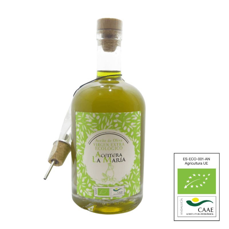 Aceite de Oliva Virgen Extra Ecológico 50 Cl Cristal con vertedor metálico Cosecha 2024-2025