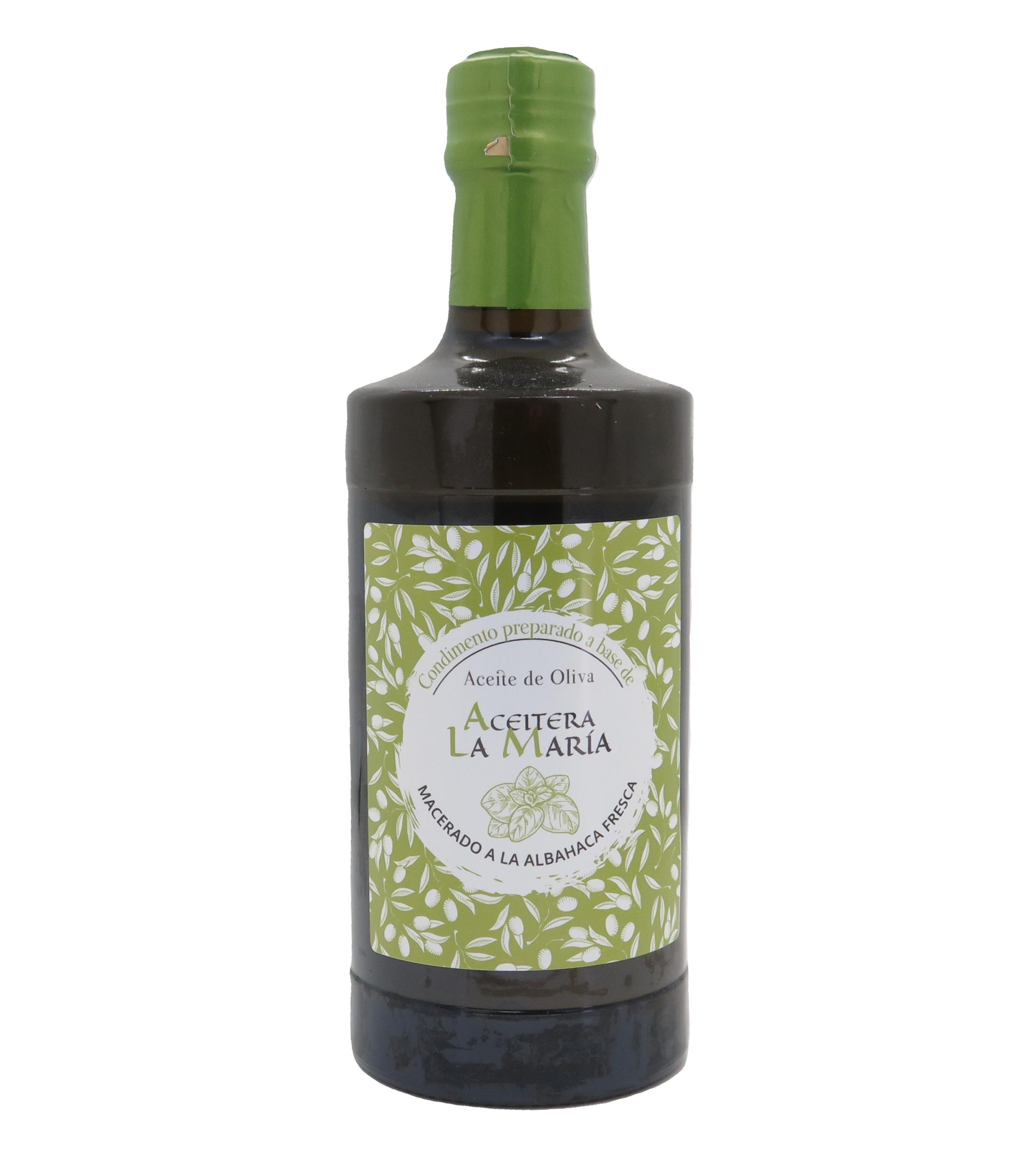 Aceite de Oliva Virgen Extra Macerado a la ALBAHACA 50 Cl Cristal