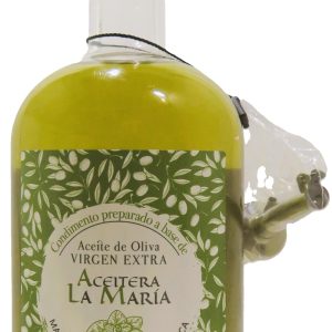 Aceite de Oliva Virgen Extra Macerado a la ALBAHACA 50 Cl con vertedor metálico