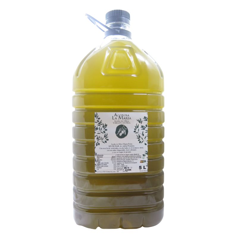 PET 5 litros. Aceite oliva virgen extra.